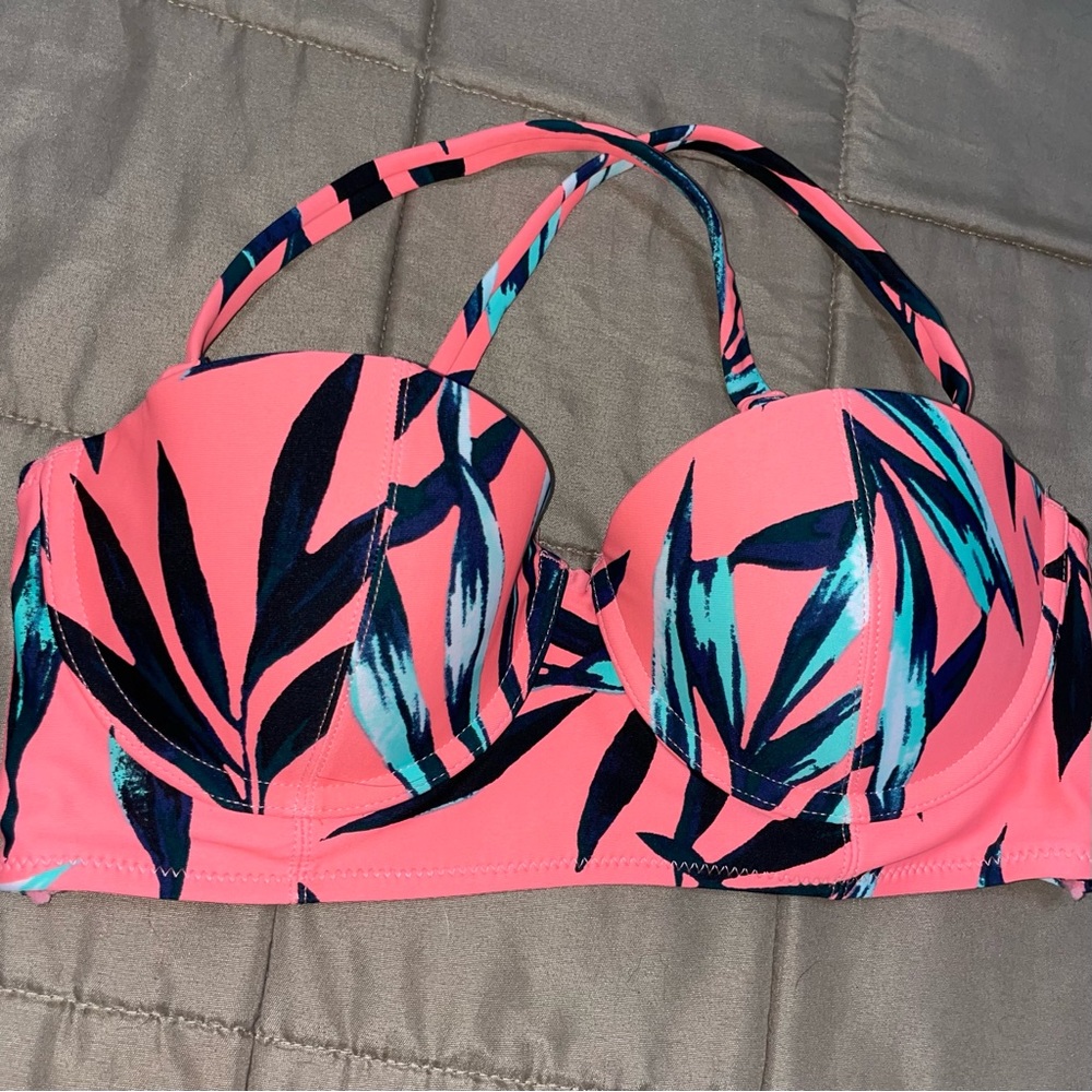 Old Navy Pink and Green Bikini Top